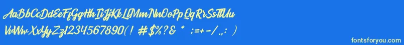 Шрифт BOULEVARD SCRIPT – жёлтые шрифты на синем фоне