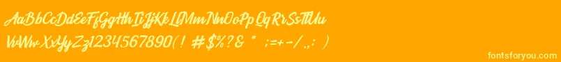 BOULEVARD SCRIPT-fontti – keltaiset fontit oranssilla taustalla