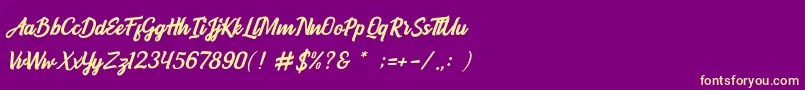 More about BOULEVARD SCRIPT Font BOULEVARD SCRIPT Font – Yellow Fonts on Purple Background