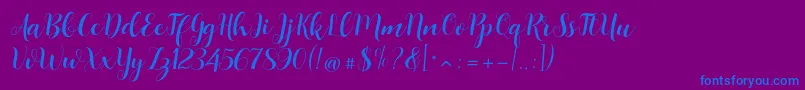 Boulevard Font – Blue Fonts on Purple Background