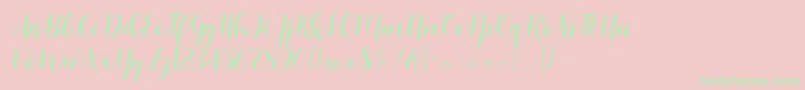 Boulevard Font – Green Fonts on Pink Background