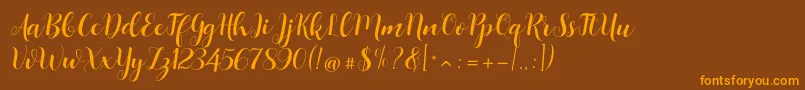 Boulevard Font – Orange Fonts on Brown Background