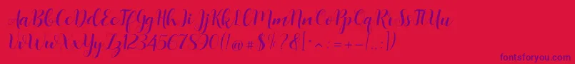 Boulevard Font – Purple Fonts on Red Background