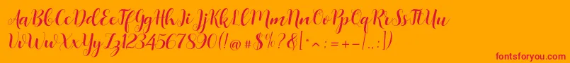 Boulevard Font – Red Fonts on Orange Background