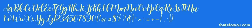 Boulevard Font – Yellow Fonts on Blue Background