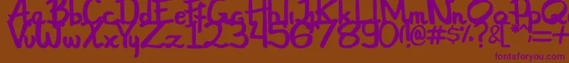 Bounjour Font – Purple Fonts on Brown Background