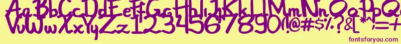 Bounjour Font – Purple Fonts on Yellow Background