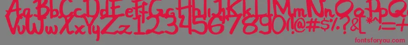 Bounjour Font – Red Fonts on Gray Background