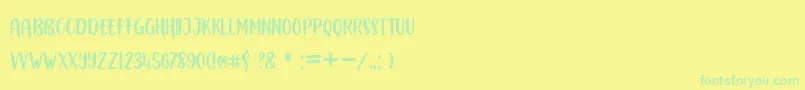 Fonte BOUSTOWN SANS – fontes verdes em um fundo amarelo