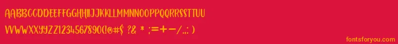 BOUSTOWN SANS Font – Orange Fonts on Red Background