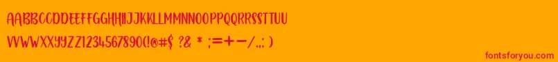 BOUSTOWN SANS Font – Red Fonts on Orange Background