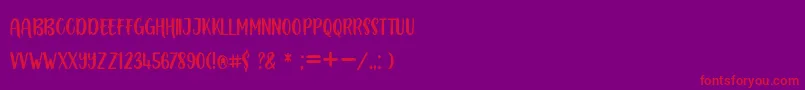 フォントBOUSTOWN SANS – 紫の背景に赤い文字