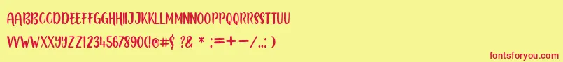 BOUSTOWN SANS Font – Red Fonts on Yellow Background