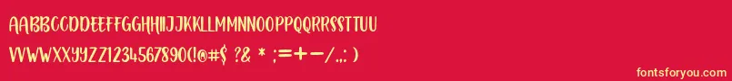 BOUSTOWN SANS-Schriftart – Gelbe Schriften auf rotem Hintergrund