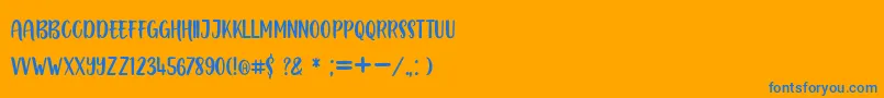 BOUSTOWN SANS-Schriftart – Blaue Schriften auf orangefarbenem Hintergrund