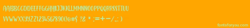 BOUSTOWN SANS Font – Green Fonts on Orange Background