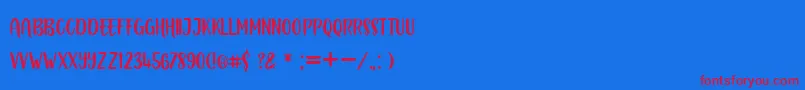 BOUSTOWN SANS Font – Red Fonts on Blue Background