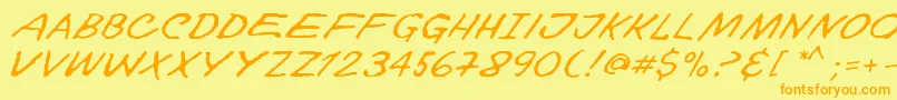 Topuz Font – Orange Fonts on Yellow Background