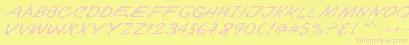 Topuz Font – Pink Fonts on Yellow Background