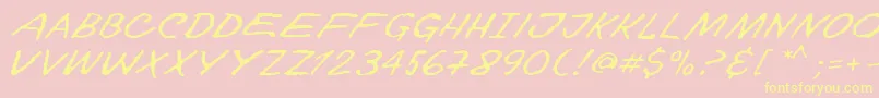 Topuz Font – Yellow Fonts on Pink Background