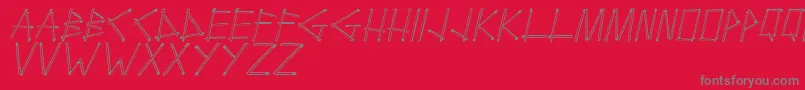 フォントBoutefeu Italic – 赤い背景に灰色の文字