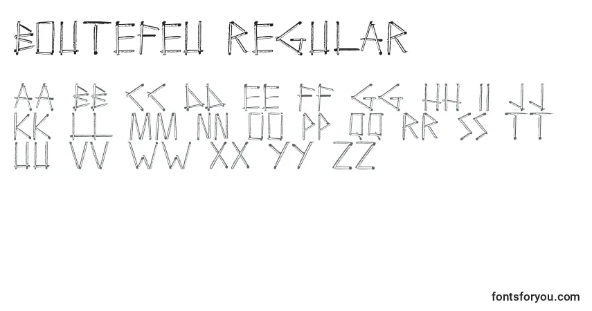 A fonte Boutefeu Regular – alfabeto, números, caracteres especiais