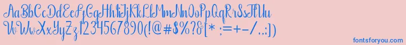 Boutique Free Font – Blue Fonts on Pink Background