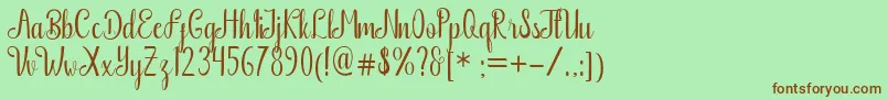 Boutique Free Font – Brown Fonts on Green Background