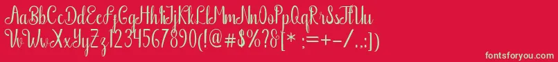 Boutique Free Font – Green Fonts on Red Background