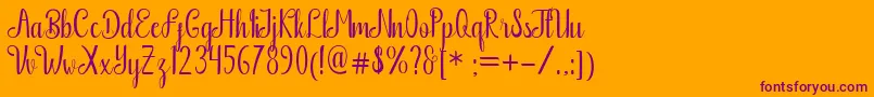 Boutique Free Font – Purple Fonts on Orange Background