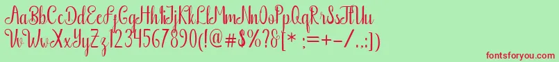 Boutique Free Font – Red Fonts on Green Background