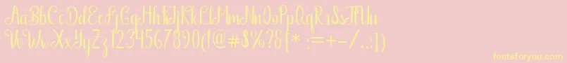 Boutique Free Font – Yellow Fonts on Pink Background