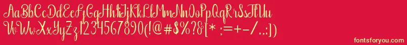 Boutique Free Font – Yellow Fonts on Red Background