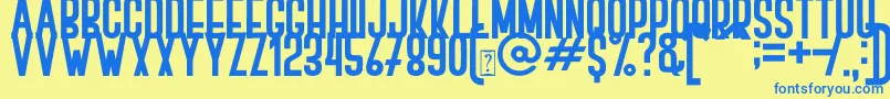 BOVEN 1 Font – Blue Fonts on Yellow Background