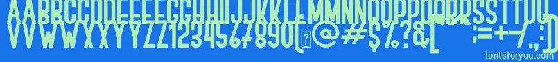BOVEN 1 Font – Green Fonts on Blue Background