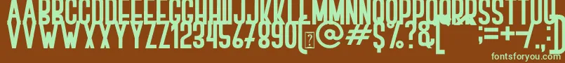 Шрифт BOVEN 1 – зелёные шрифты на коричневом фоне