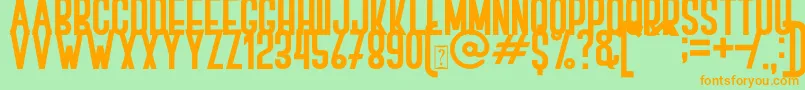 BOVEN 1 Font – Orange Fonts on Green Background