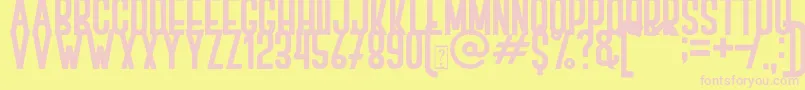 BOVEN 1-fontti – vaaleanpunaiset fontit keltaisella taustalla