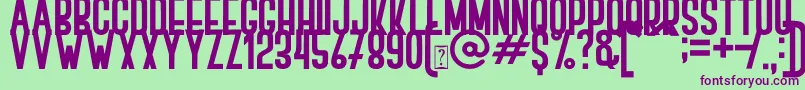 BOVEN 1 Font – Purple Fonts on Green Background