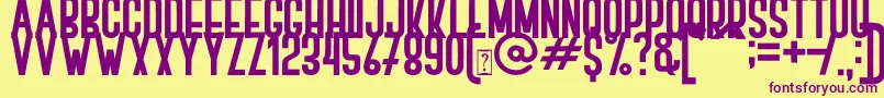 BOVEN 1 Font – Purple Fonts on Yellow Background