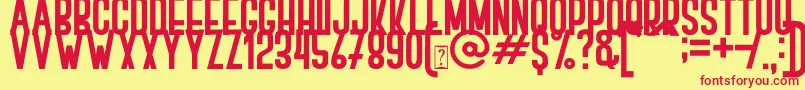 BOVEN 1 Font – Red Fonts on Yellow Background