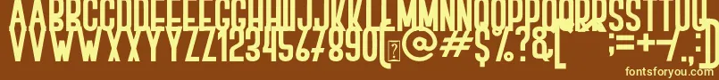 BOVEN 1-fontti – keltaiset fontit ruskealla taustalla