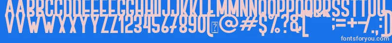 BOVEN 1 Font – Pink Fonts on Blue Background