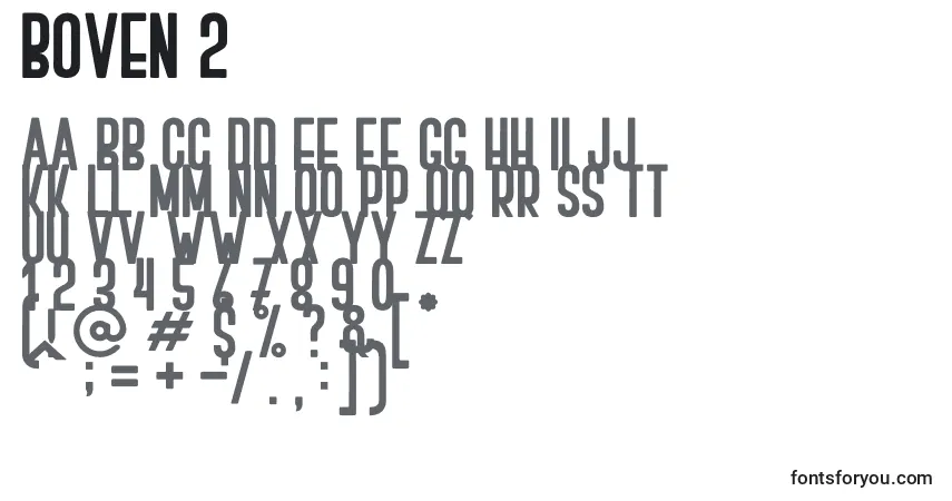 Czcionka BOVEN 2 – alfabet, cyfry, specjalne znaki