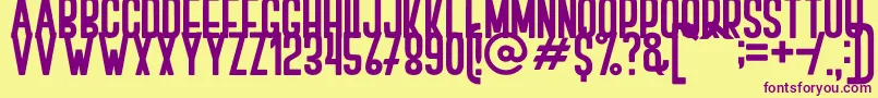 BOVEN 2 Font – Purple Fonts on Yellow Background