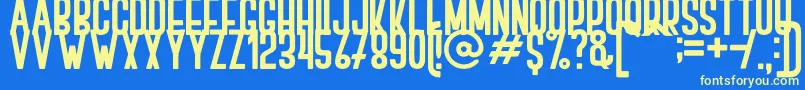 BOVEN 2 Font – Yellow Fonts on Blue Background