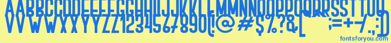 BOVEN 2 Font – Blue Fonts on Yellow Background