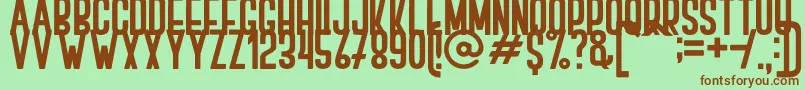 フォントBOVEN 2 – 緑の背景に茶色のフォント