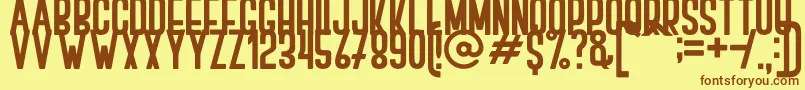 BOVEN 2 Font – Brown Fonts on Yellow Background