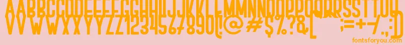 BOVEN 2-Schriftart – Orangefarbene Schriften auf rosa Hintergrund